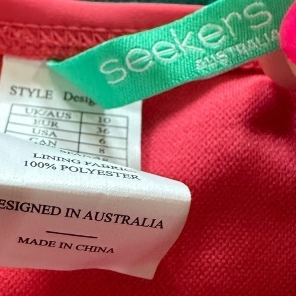 New Seekers Australia Bathing Suit Bikini Bottoms US 6 Coral Pink NWOT - Picture 4 of 8